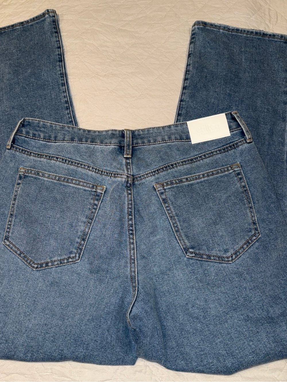 Edited High-Rise Loose Straight Leg Women's Jeans - Light Blue - Picture 5 of 6